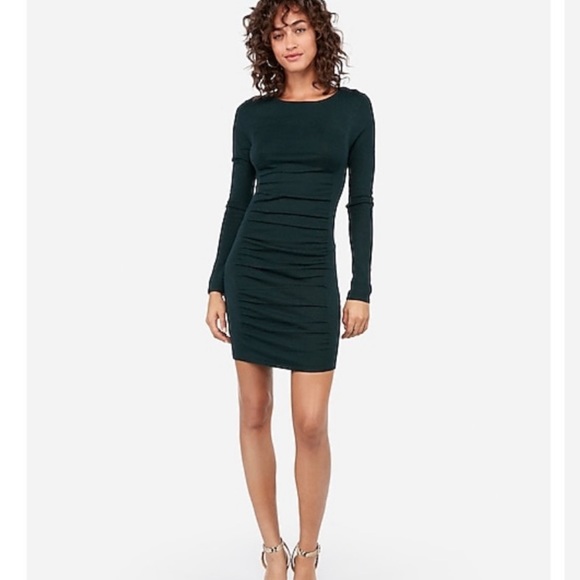 Express Dresses & Skirts - Express Ruched Blue Sweater Dress